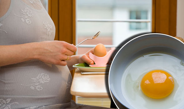Pregnant eating egg